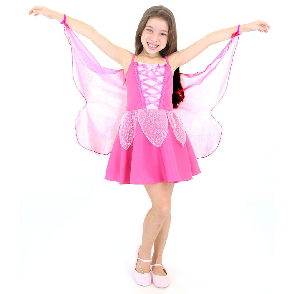 Fantasia Borboleta Infantil Pink
