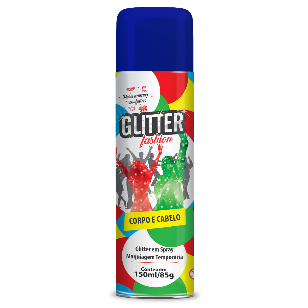 Spray de Glitter Azul Escuro Metalico Abrakadabra Abrakadabra