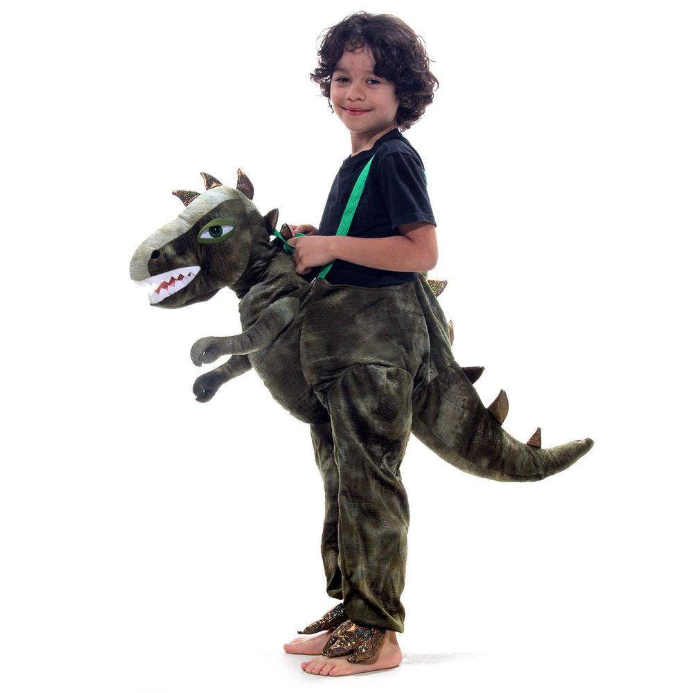 Fantasia Dinossauro de Montar Verde Escuro Infantil - Abrakadabra